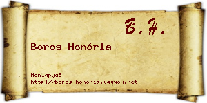 Boros Honória névjegykártya
